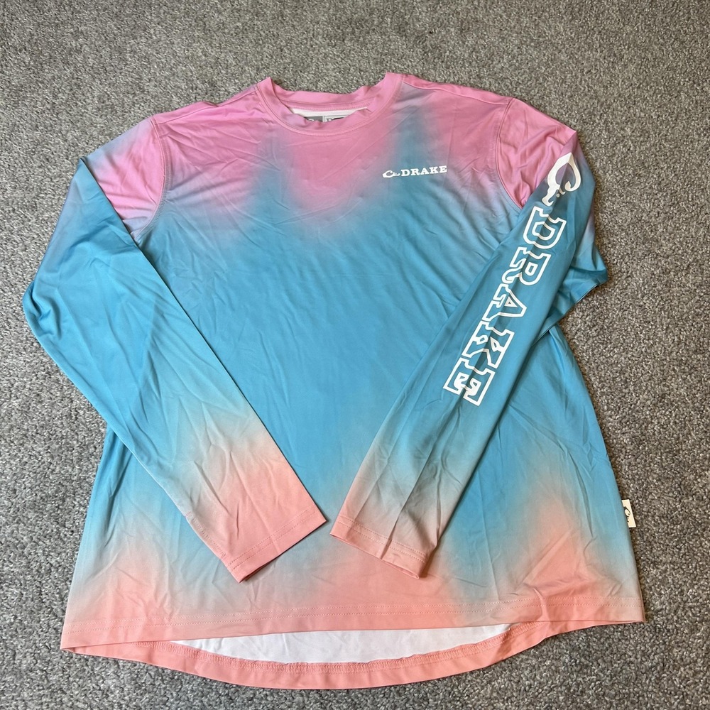 Drake Shirt‎ Mens Small Long Sleeve Fishing Performance Lightweight Ombre